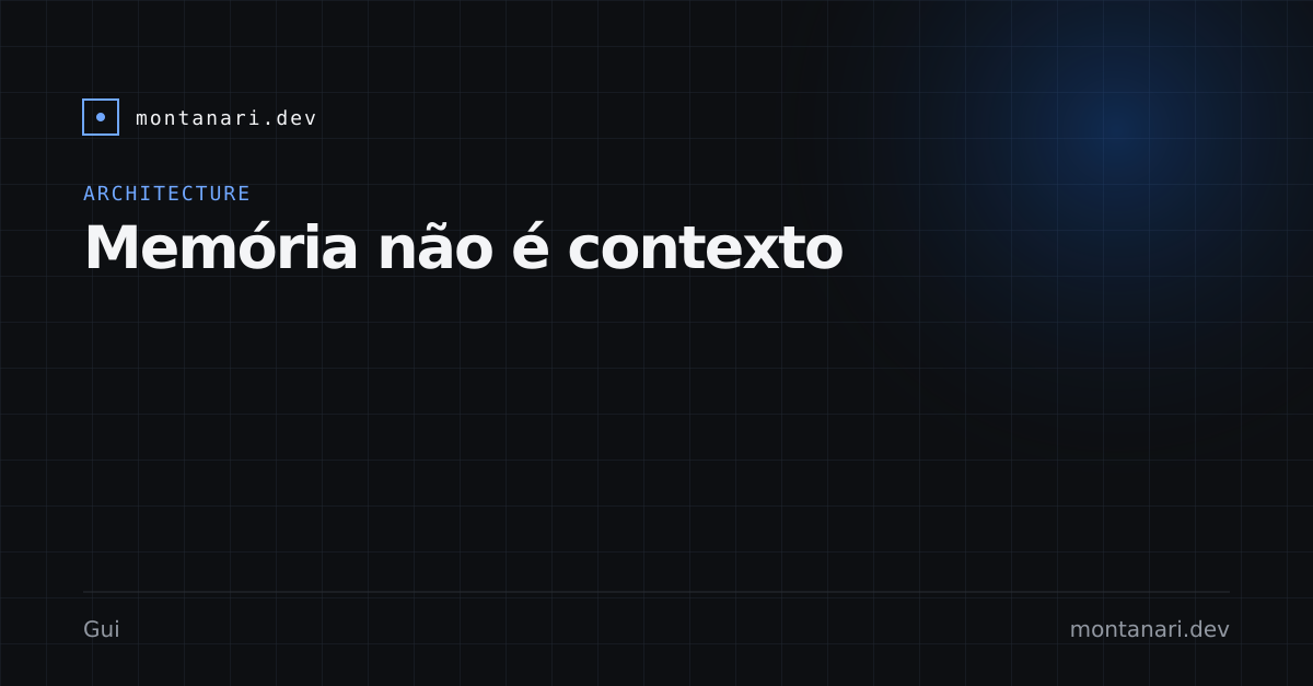 Capa de Memória não é contexto